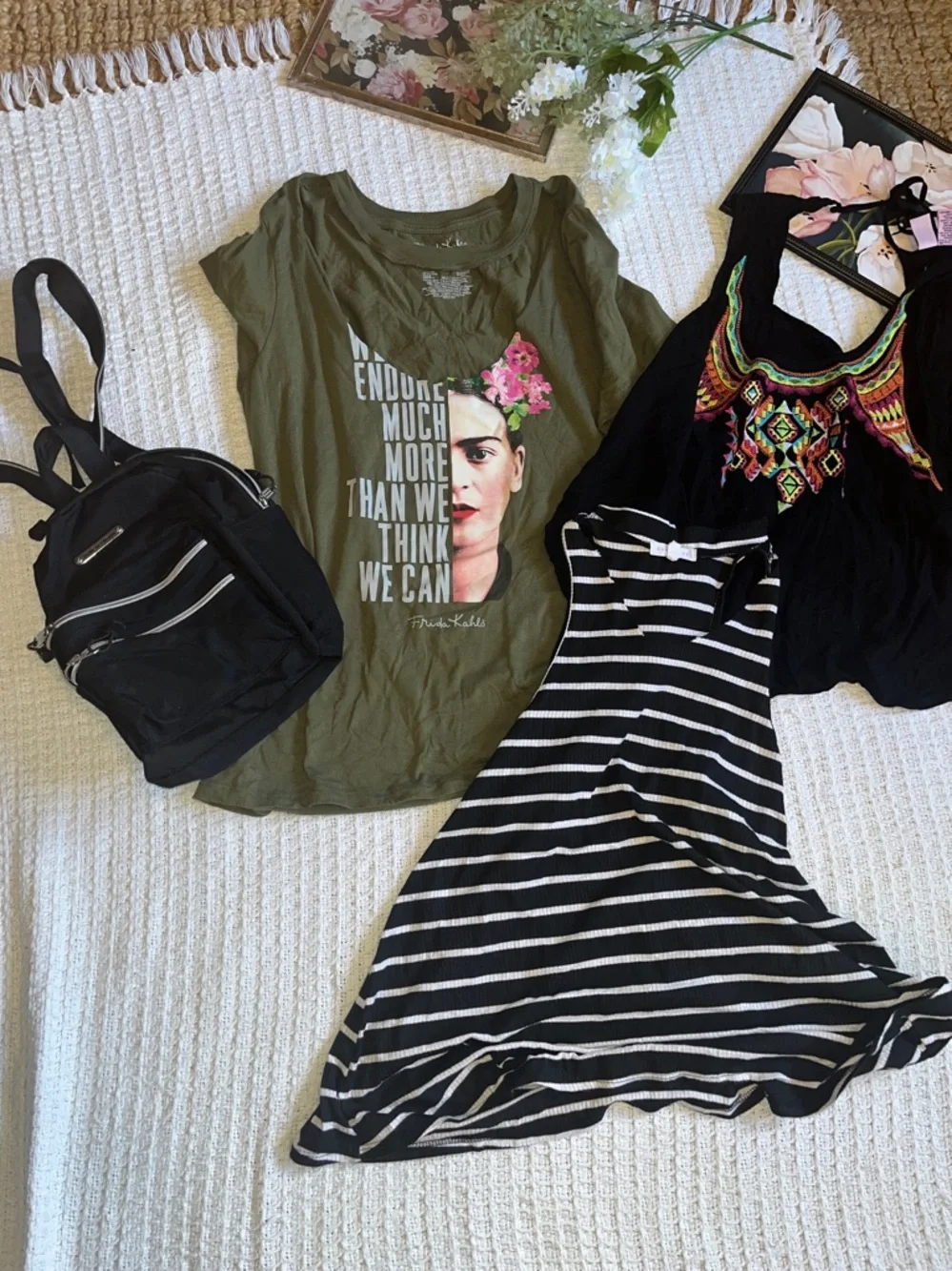 Stone Mountain Backpack & top Bundle szM-XL tops & black backpack & pants 4less$